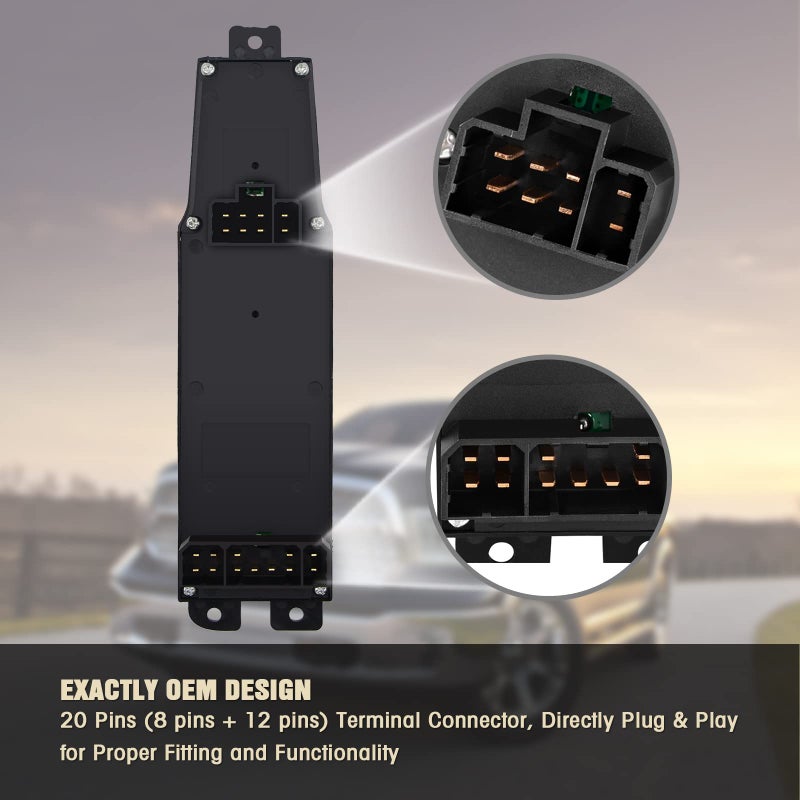 Mango S Master Power Window Switch and Bezel 56049805AB for 2002-2009 Dodge Ram 1500 2500 3500, 2001-2004 Dodge Dakota, 2001-2003 Dodge Durango,2005-2009 Dodge Sprinter 2500 3500 - Image 3